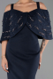 Robe De Invitation Grande Taille Midi Bleu Marine ABK2660