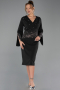 Robe De Invitation Grande Taille Midi Noir ABK2661