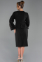 Robe De Invitation Grande Taille Midi Noir ABK2661