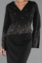 Robe De Invitation Grande Taille Midi Noir ABK2661