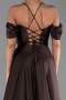 Robe de Soirée Longue Satin Brun ABU4703