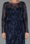 Robe de Soirée Longue Perlé Bleu Marine ABU5649