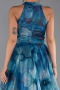 Robe de Soirée Longue Vert Pétrole ABU6294
