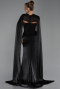 Robe de Soirée Longue Mousseline Noir ABU6296