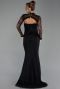 Robe de Soirée Longue Dantelle Noir ABU6207