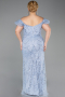 Robe Grande Taille Longue Perlé Indigo ABU5548