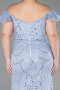 Robe Grande Taille Longue Perlé Indigo ABU5548