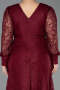 Robe de Soirée Grande Taille Longue Dantelle Rouge Bordeaux ABU6272