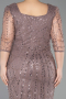 Robe De Invitation Grande Taille Midi Perlé Cuivre ABK2580