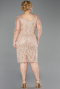 Robe De Invitation Grande Taille Perlé Midi Or ABK2580