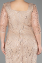 Robe De Invitation Grande Taille Perlé Midi Or ABK2580