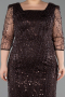 Robe De Invitation Grande Taille Perlé Midi Brun ABK2580