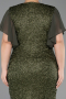Robe De Invitation Grande Taille Midi Perlé Kaki ABK2642