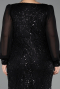 Robe Grande Taille Longue Perlé Noir ABU6292