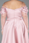 Robe De Invitation Grande Taille Midi Satin Poudre ABK2652
