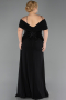 Robe de Soirée Grande Taille Longue Mousseline Noir ABU6274