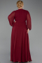 Robe De Soirée Grande Taille Mousseline Longue Rouge Bordeaux ABU3075