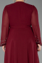 Robe De Soirée Grande Taille Mousseline Longue Rouge Bordeaux ABU3075