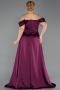 Robe De Soirée Grande Taille Longue Satin Prune ABU6307