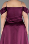 Robe De Soirée Grande Taille Longue Satin Prune ABU6307