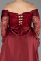Robe De Soirée Grande Taille Perlé Longue Rouge Bordeaux ABU6093