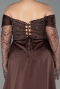 Robe De Soirée Grande Taille Perlé Longue Brun Foncé ABU6093