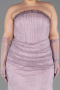Robe de Soirée Grande Taille Longue Dantelle Lavande ABU6280