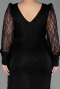 Robe De Soirée Grande Taille Longue Dantelle Noir ABU6283