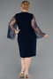 Robe De Invitation Grande Taille Midi Bleu Marine ABK2646