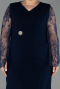 Robe De Invitation Grande Taille Midi Bleu Marine ABK2646