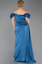 Robe De Soirée Grande Taille Satin Longue Vert Pétrole ABU1626
