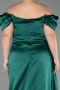 Robe de Soirée Grande Taille Longue Satin Émeraude ABU1626