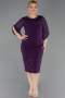 Robe De Invitation Grande Taille Midi Violet ABK2659