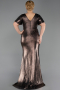 Robe De Soirée Grande Taille Longue Cuivre ABU6281