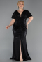 Robe De Soirée Grande Taille Longue Noir ABU6281