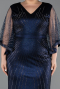 Robe De Soirée Grande Taille Longue Bleu Marine ABU6301