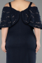 Robe De Invitation Grande Taille Midi Bleu Marine ABK2660