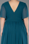 Robe De Soirée Grande Taille Longue Mousseline Vert ABU6309
