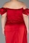 Robe de Soirée Grande Taille Longue Satin Rouge ABU1626