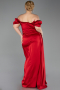 Robe de Soirée Grande Taille Longue Satin Rouge ABU1626