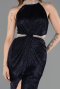 Robe De Soirée Longue Bleu Marine ABU4324