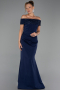 Robe De Soirée Longue Bleu Marine ABU6217