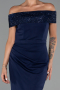 Robe De Soirée Longue Bleu Marine ABU6217