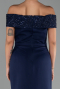 Robe De Soirée Longue Bleu Marine ABU6217