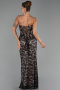 Robe de Soirée Longue Dantelle Noir ABU6303