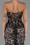 Robe de Soirée Longue Dantelle Noir ABU6303