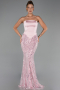 Robe Queue de Poisson Longue Perlé Poudre ABU6315