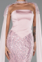 Robe Queue de Poisson Longue Perlé Poudre ABU6315