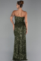 Robe de Soirée Longue Squameuse Kaki ABU6316
