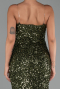 Robe de Soirée Longue Squameuse Kaki ABU6316